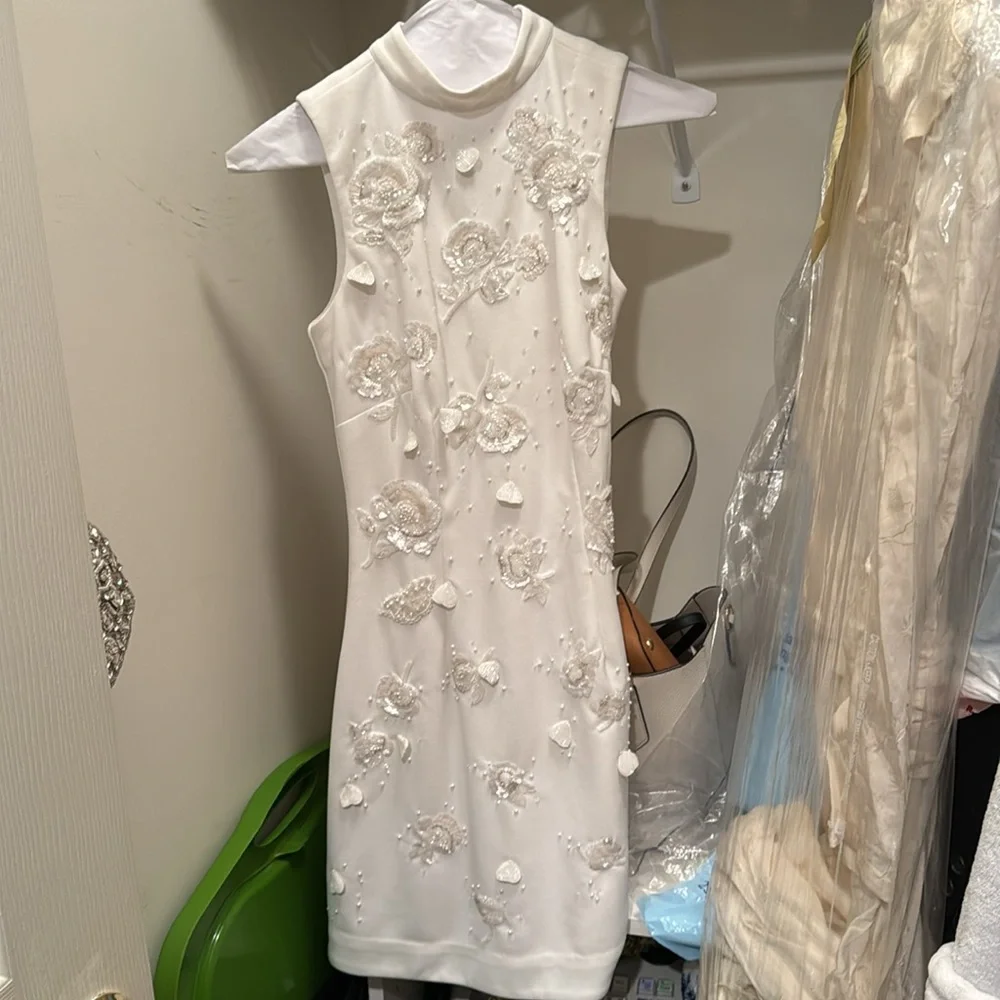 CLIO PEPPIATT Embellished stretch-crepe mini dress - Picture 5 of 6